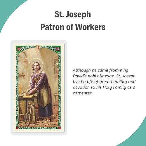 Miniatura 5 de Tarjeta Santa de Oración del Trabajador de San José (HC9-037E) - Laminado