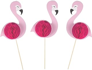 Flamingo Honeycomb Centerpiece - Party Decor - 3 Pieces