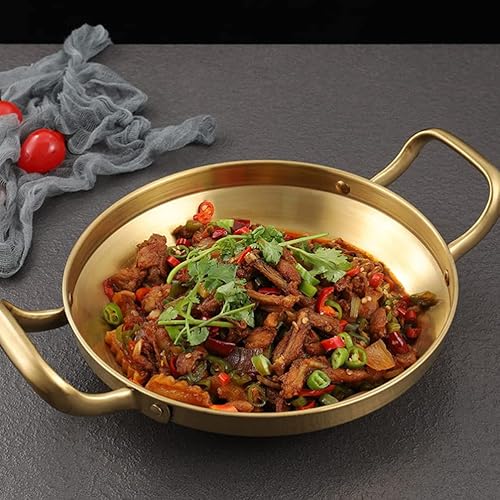 Miniatura 3 de Kichvoe Sartén para paella de acero inoxidable antiadherente sartén para cocinar todos los días con asa para el hogar restaurante cocina campamento