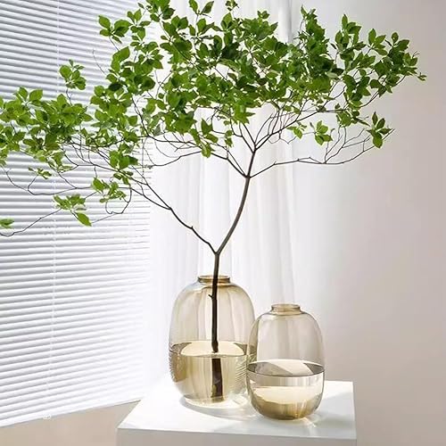 Miniatura 7 de Jarrón de vidrio ámbar para flores, jarrón alto de vidrio para decoración de suelo, jarrones decorativos para centros de mesa del hogar, decoración