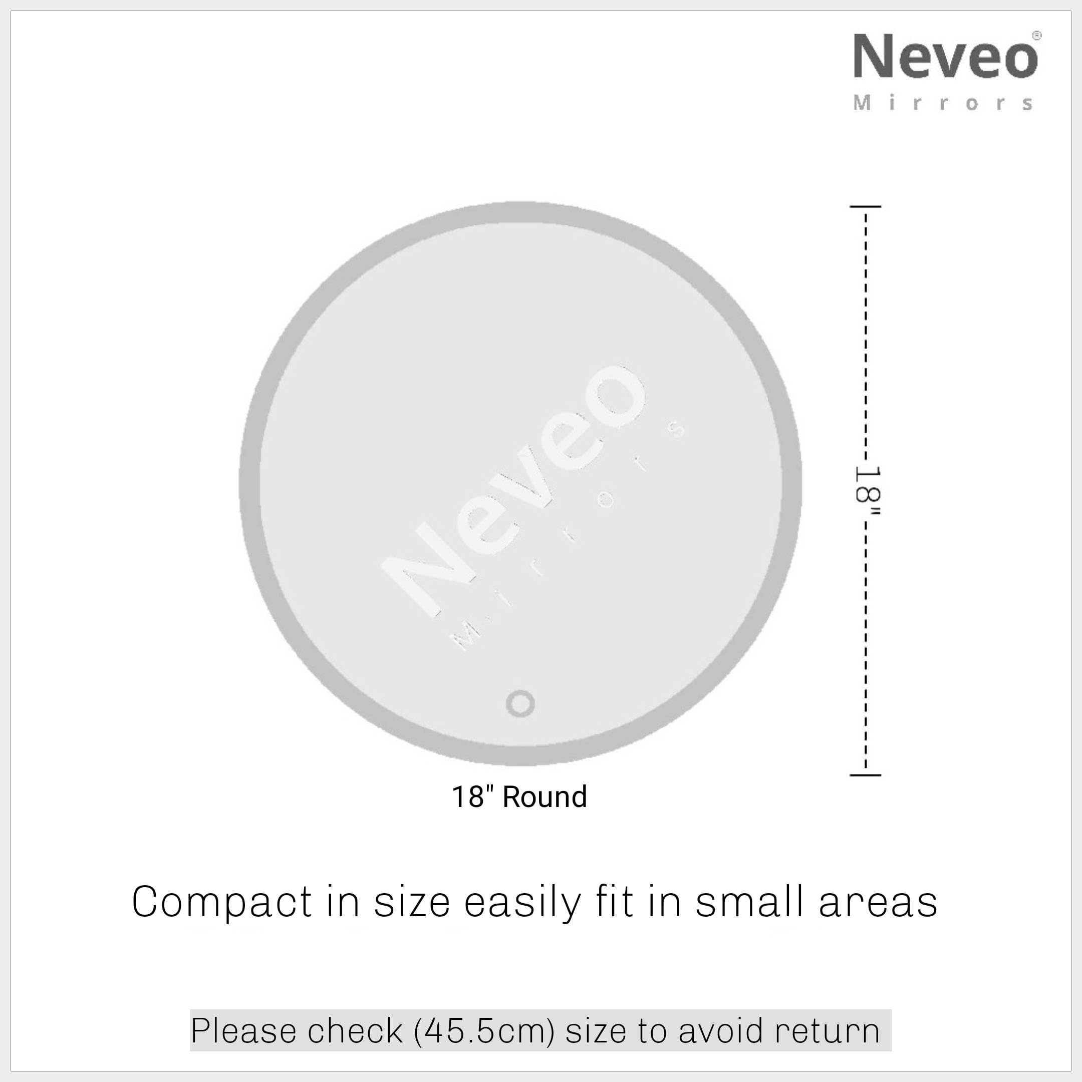 NeveoMirrors® 2-Units Combo Round 3in1 led Light Mirror with Touch Sensor on/Off and Brightness Controls for Bathroom washbasin Vanity Hallway Bedroom Kitchen (R1, R2) 3