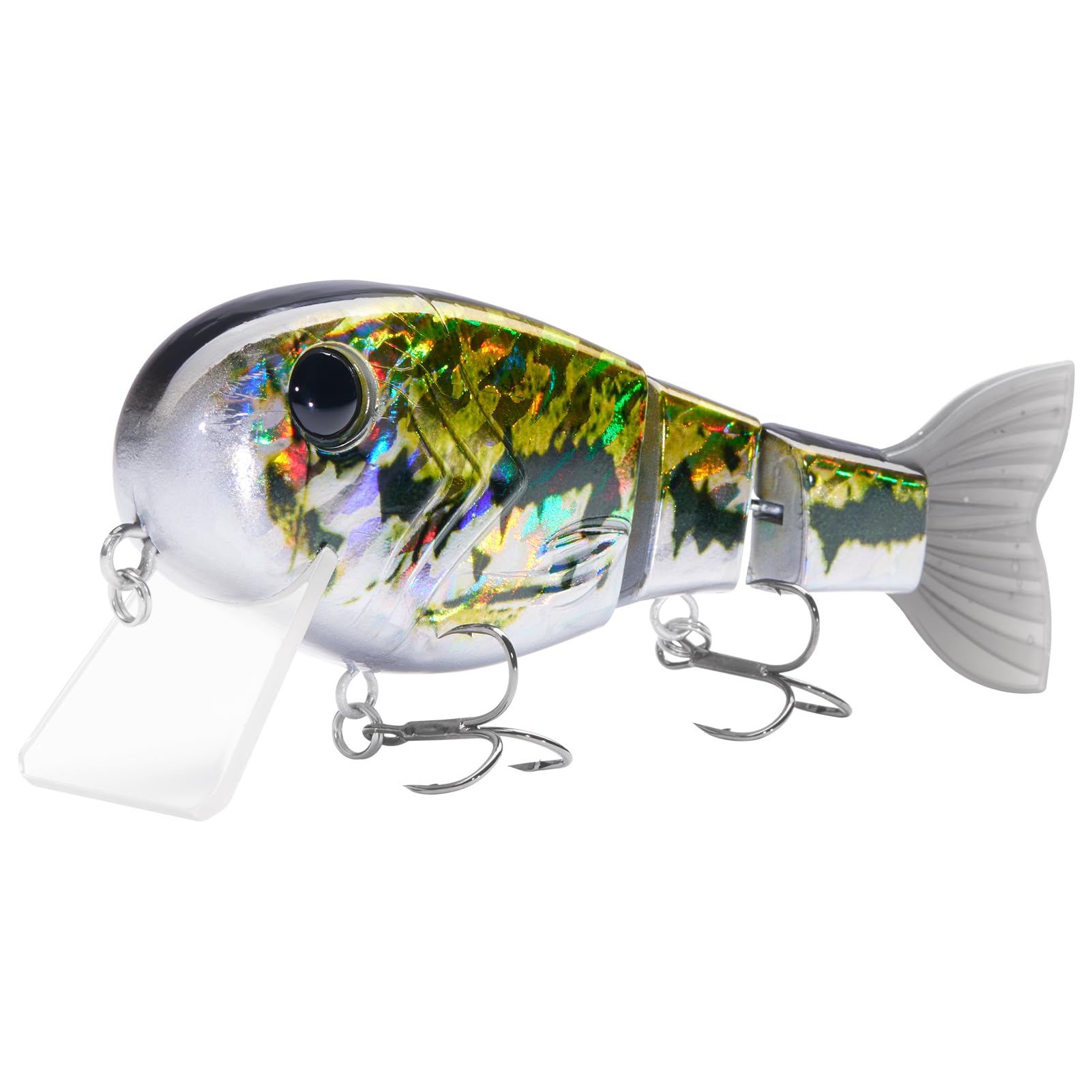 BASSROCK Topwater Fishing Lures for Bass Pike Salmon Floating Swimbait Jointed Crankbait Freshwater Saltwater 4.9in/1.76oz RK1001