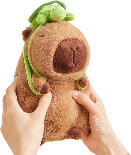 Miniatura 8 de PUPUPANDA Capybara - Peluche de animales de peluche, adorable juguete de peluche de Capybara con mochila de tortuga extraíble, juguete suave y