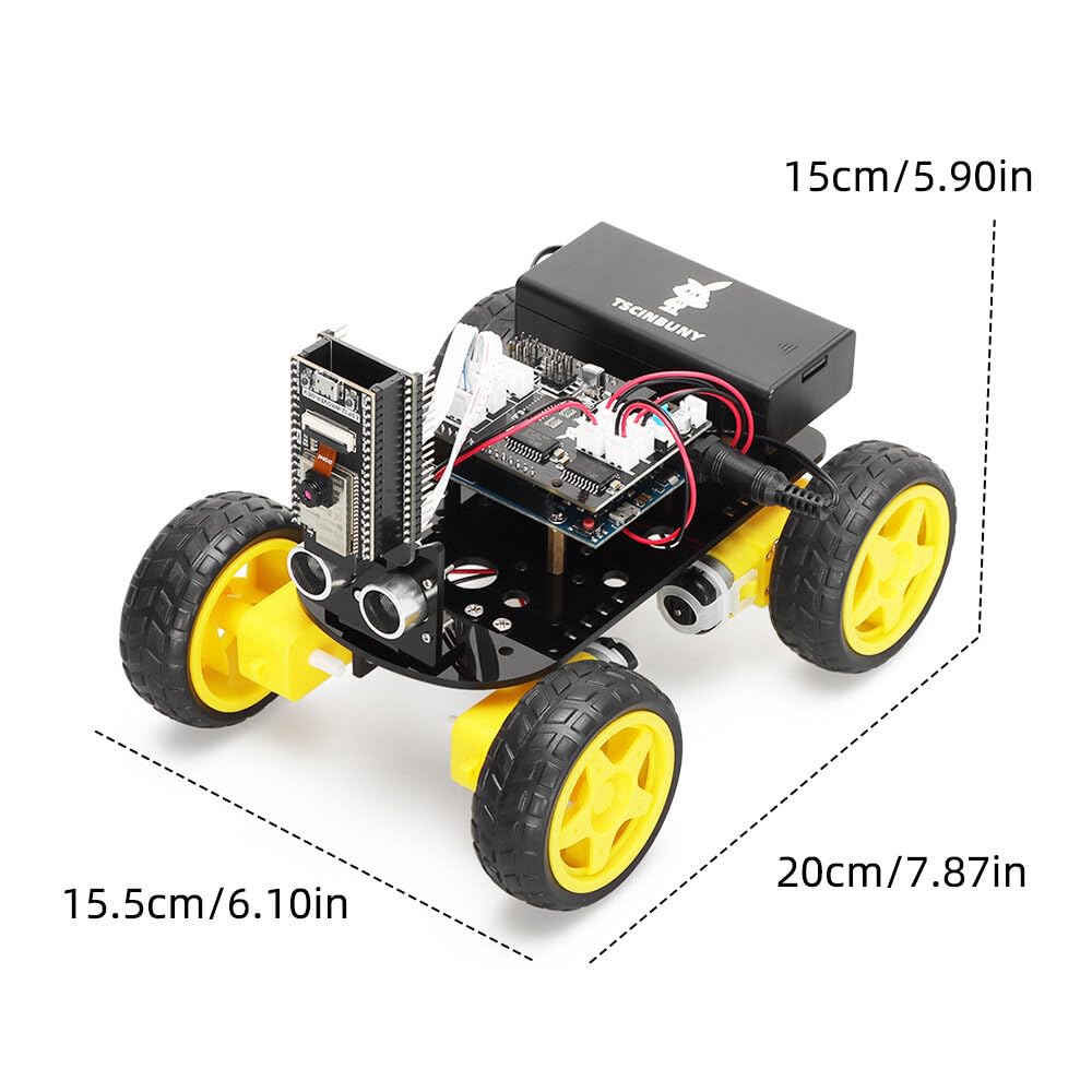 VIDOO Kit Robot Smart 4WD con Telecamera ESP32 Controllo WiFi per Programmazione Arduino