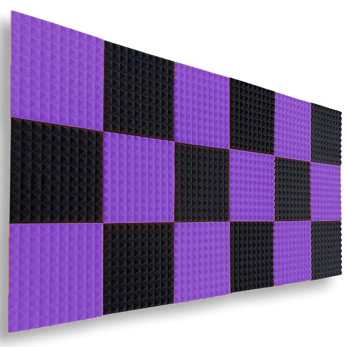 MOCKING BIRD Pyramid Acoustic Foam 2" x 12" x 12" Sound Proof Foam Panel Studio Foam for Wall and Ceiling Echo Reduction and Absorption, 3D Structure (18 Pcs)