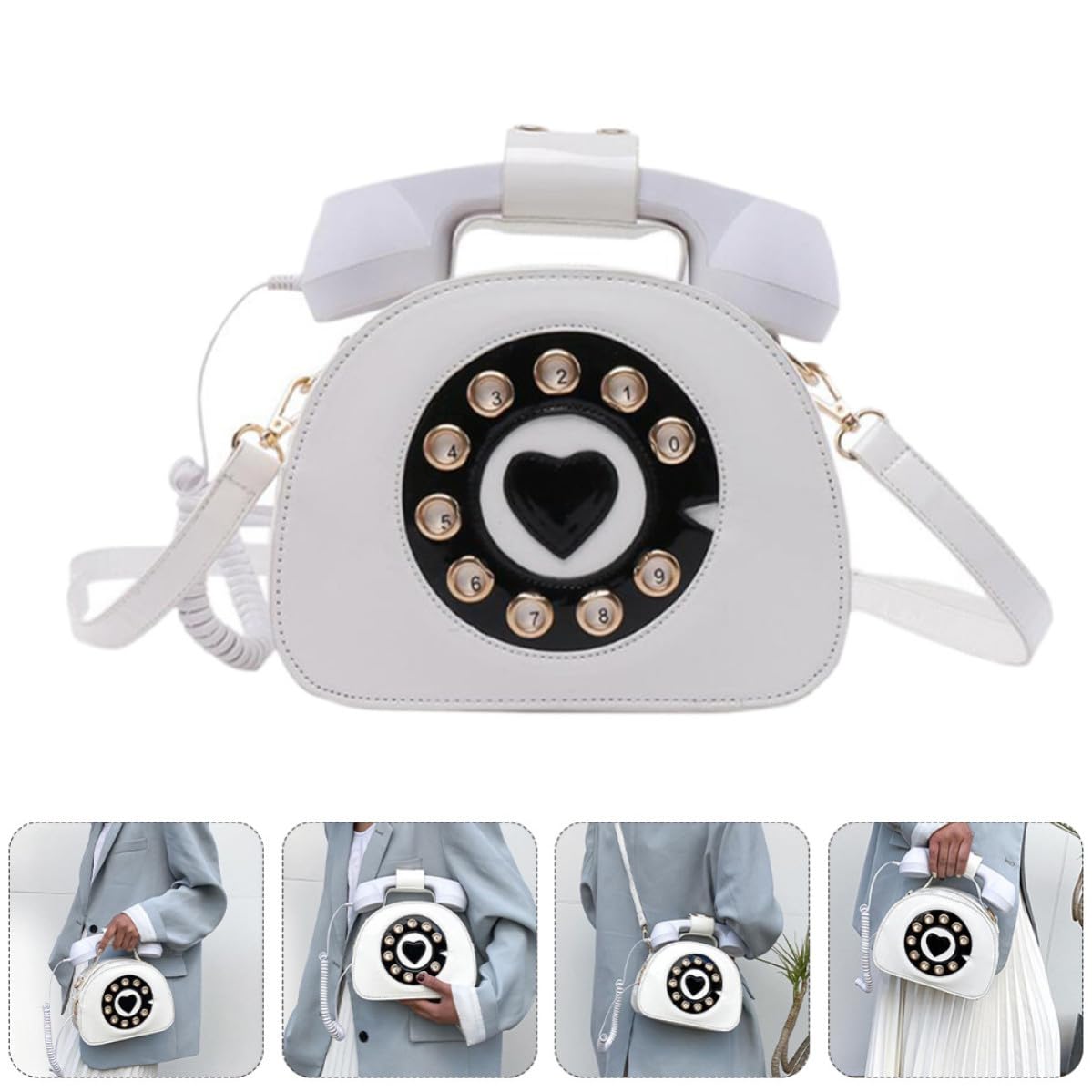 Artibetter Borsa a Forma di Telefono in Pu Rosa, Tracolla Staccabile | Stile Creativo e Retrò, Cuciture Lisce e Presa Confortevole, Borsa Donna per Uso Quotidiano