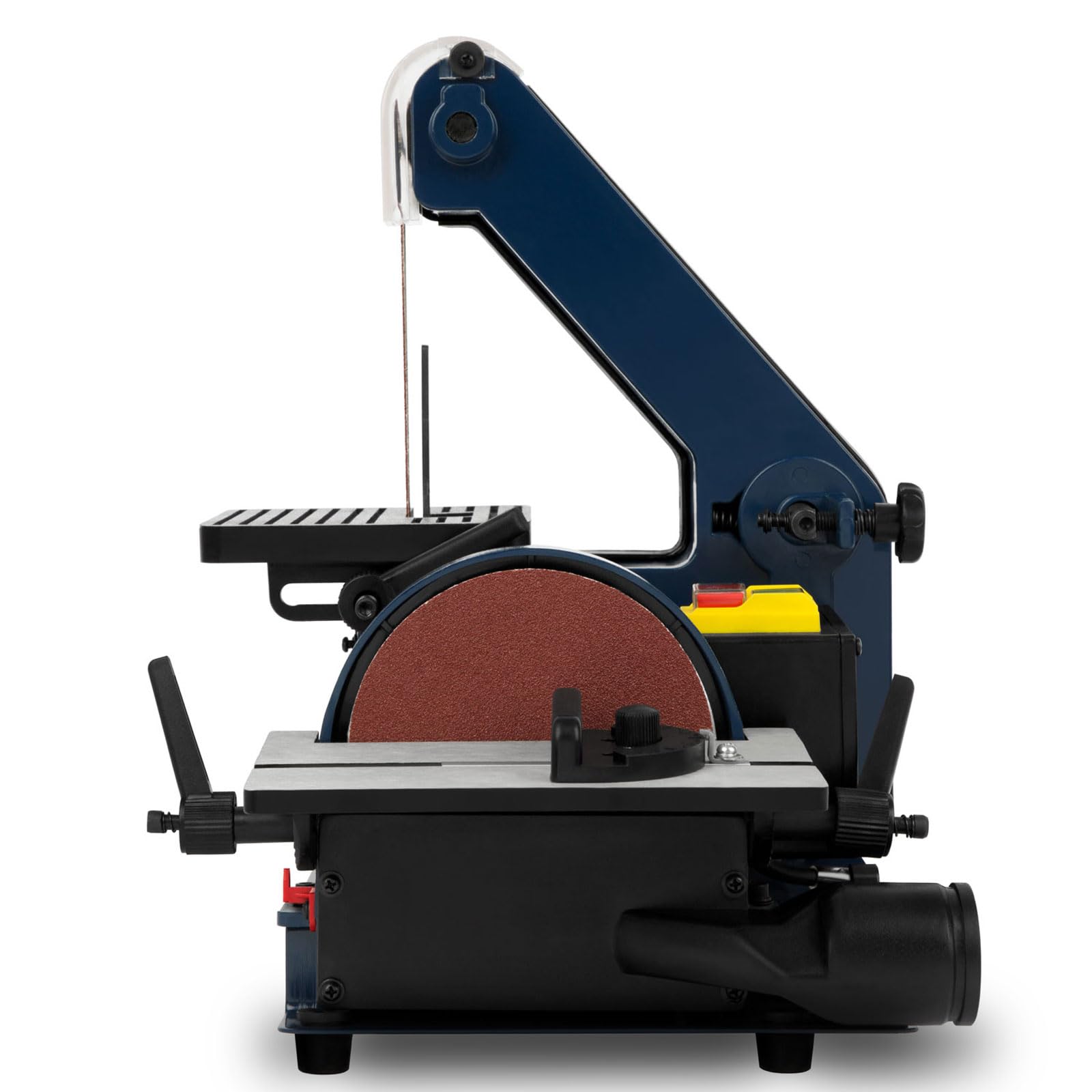 EBERTH Schleifmaschine Bandschleifmaschine Bandschleifer Tellerschleifer Elektrisch 300W (Verstellbare Werkzeugauflage, Verstellbares Schleifband, Antivibrationsfüße, inkl. Schleifpad & Schleifband)
