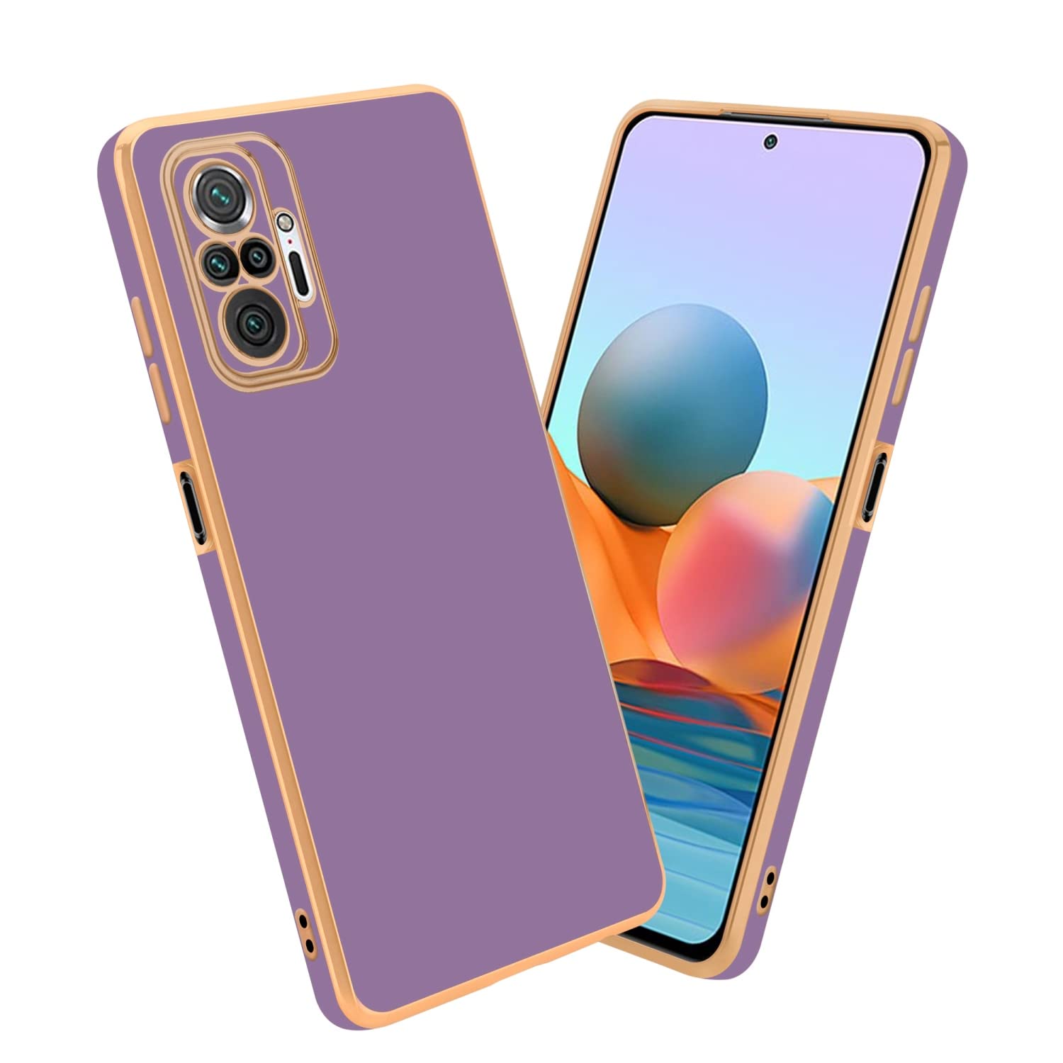 Cadorabo Hoesje voor Xiaomi RedMi NOTE 10 5G / POCO M3 PRO 5G in Glossy Paars - Rose