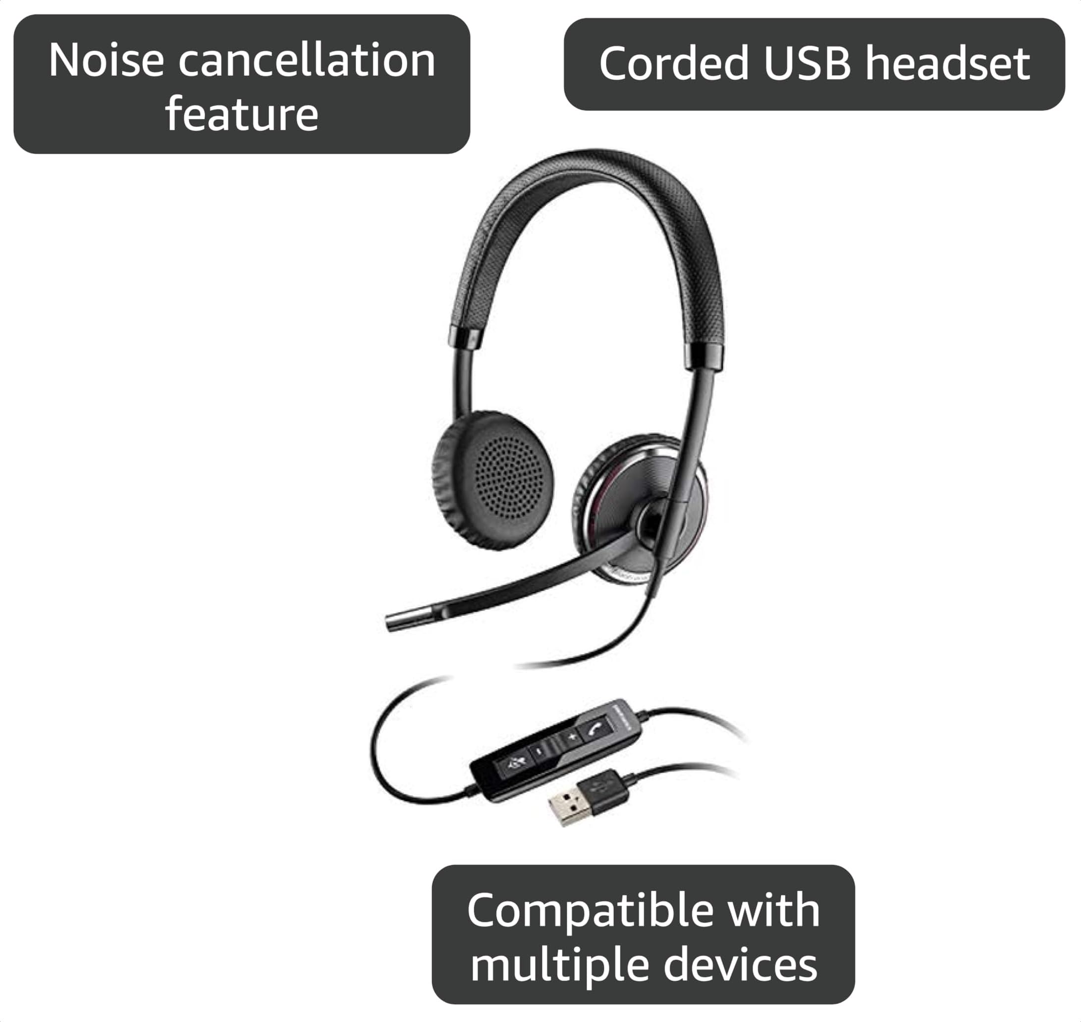Amazon.com: Plantronics Blackwire 500 C520-M USB Binaural