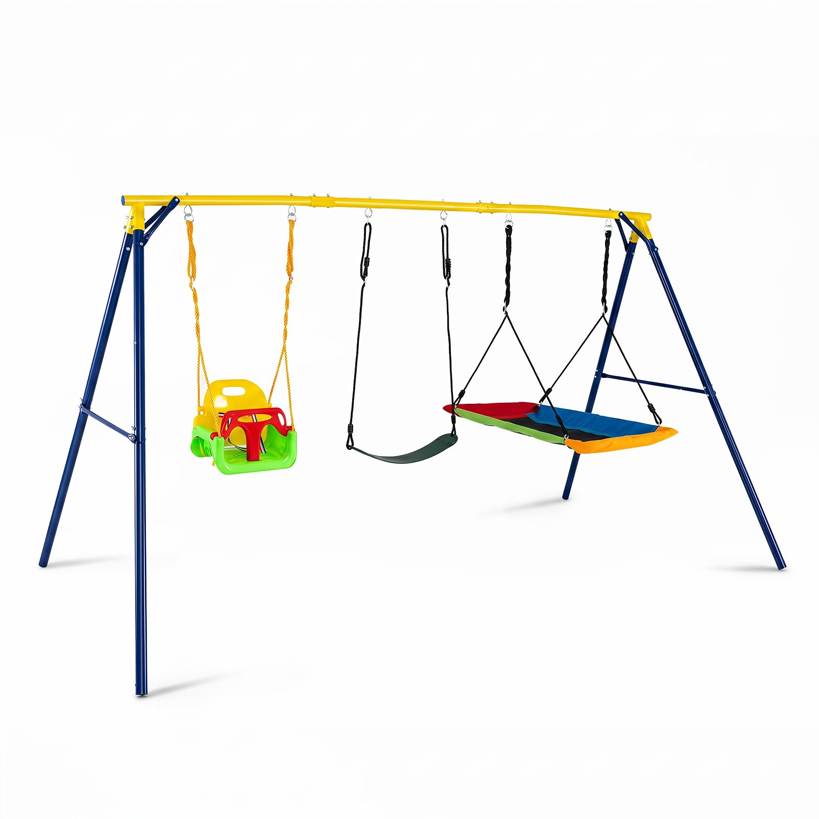 RELAX4LIFE Set di Altalene per Bambini da Giardino, 346 x 182 x 186 cm