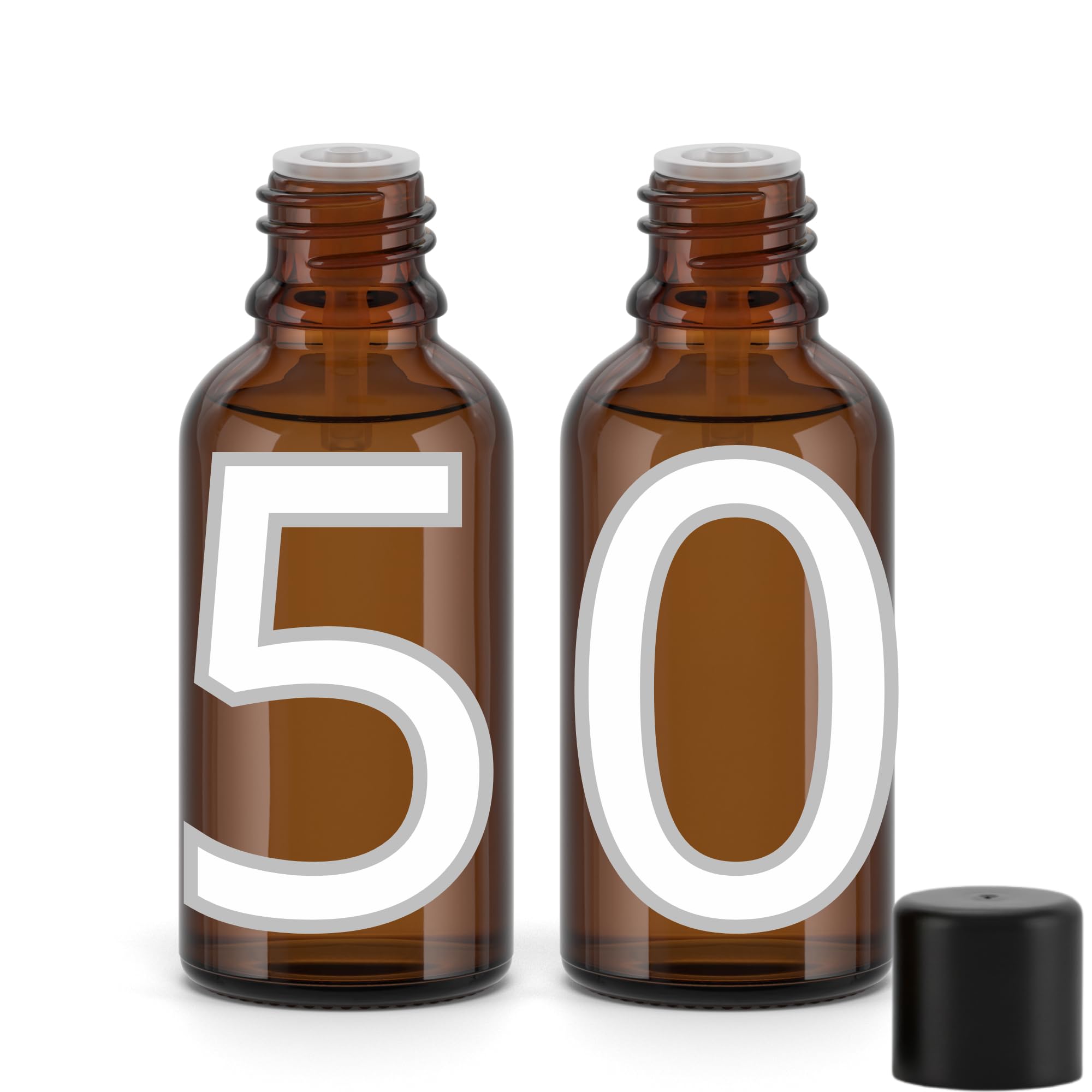 Butelki szklane 100 ml opakowanie 50 sztuk | Butelki z zakraplaczem i hermetycznym korkiem | Do olejów, serum, kosmetyków, aromaterapii, laboratorium, podróży