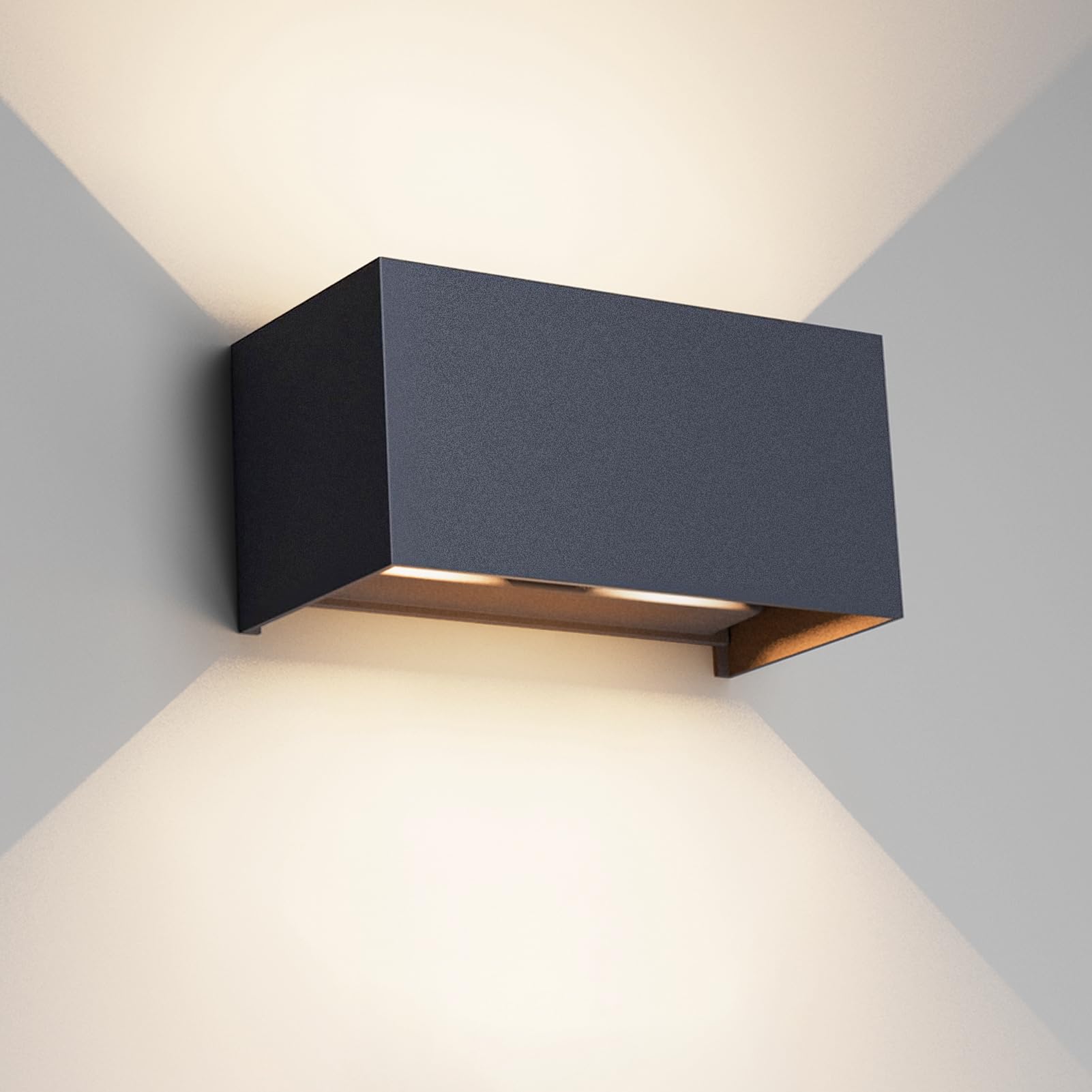 Klighten lampade da parete 24W Esterno/Interno Moderno, lampada da esterno Bianco Caldo 4000K Applique da Parete, IP65 Impermeabile, Angolo del Fascio Regolabile Applique(Antracite)