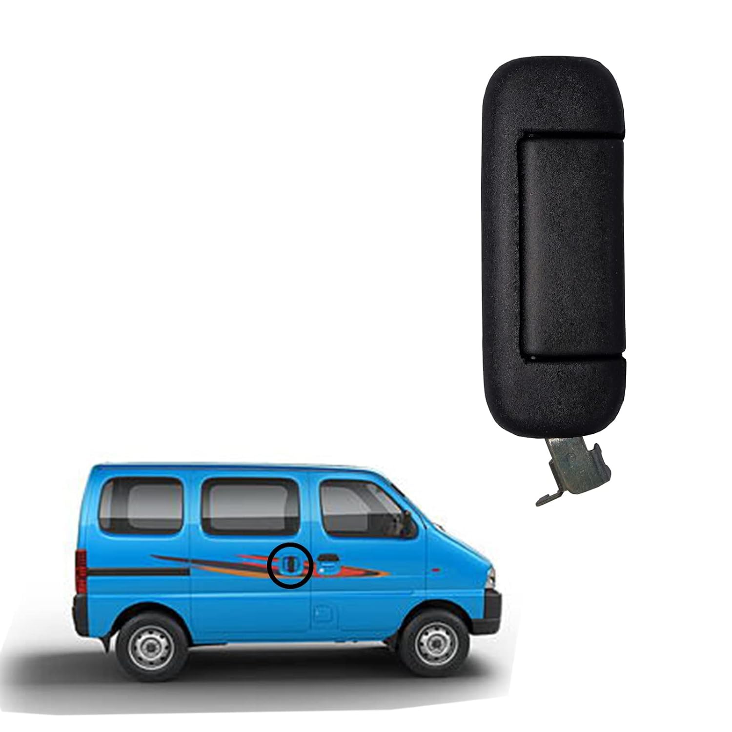 KYLO Rear Right Side Car Outer Door Handle| Designed for Easy Installation, Lightweight and Durable Car Handle for (Eeco, Rear - Right)