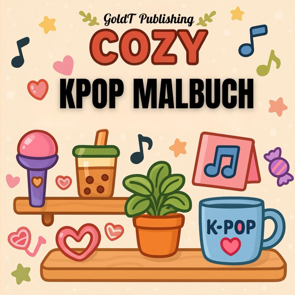 KPOP MALBUCH: 60 einzigartige Motive, ein farbenfrohes und einfaches Malbuch für Kinder und Erwachsene