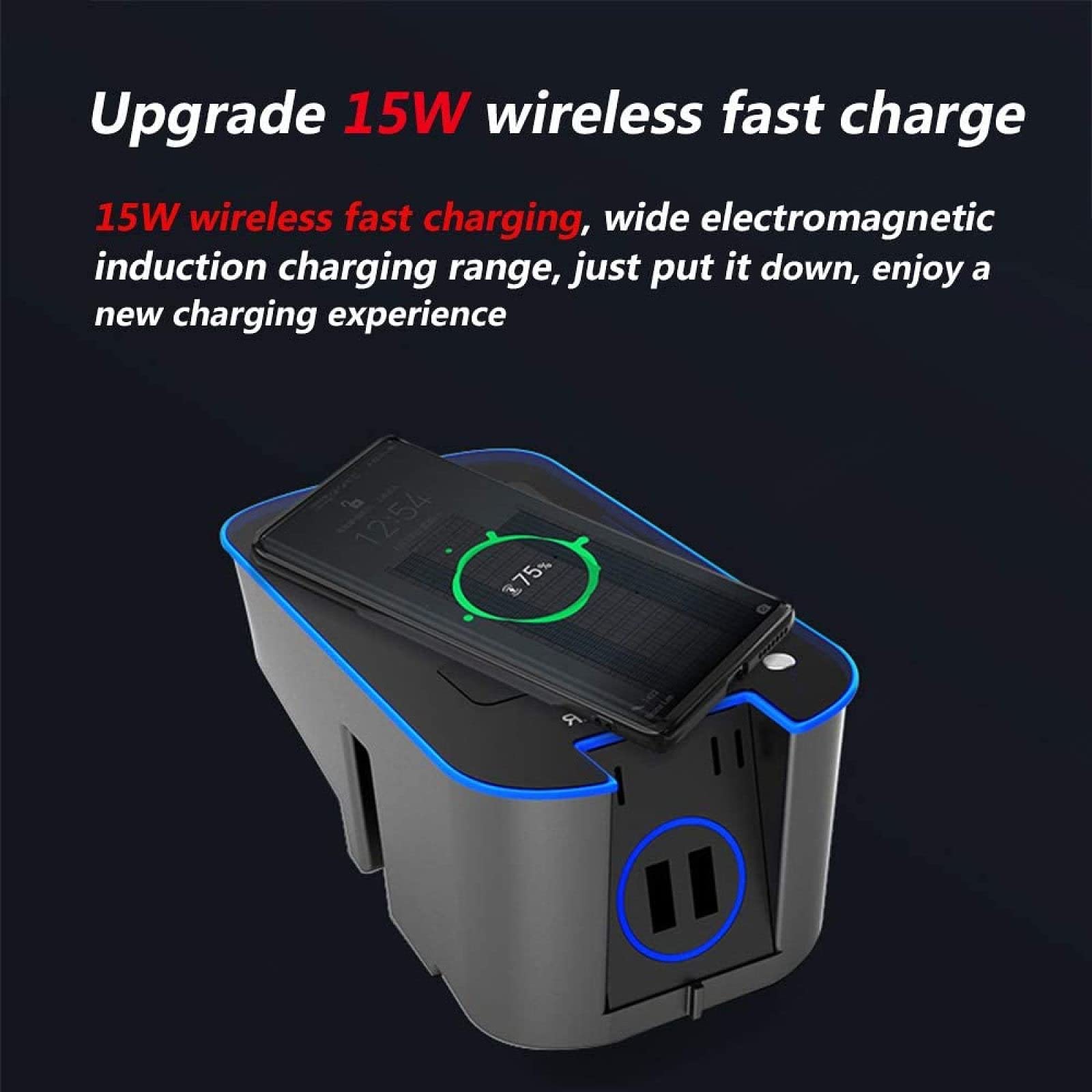 Caricabatterie Wireless Rapido Tappetino di Ricarica Wireless Veloce per Telefono da 15 W, per VO-L-VO XC90 2015-2020/XC60 2018-2020/S90 V90 2017-2020/V60 S60 2019 2020, Caricabatterie Wireless per C
