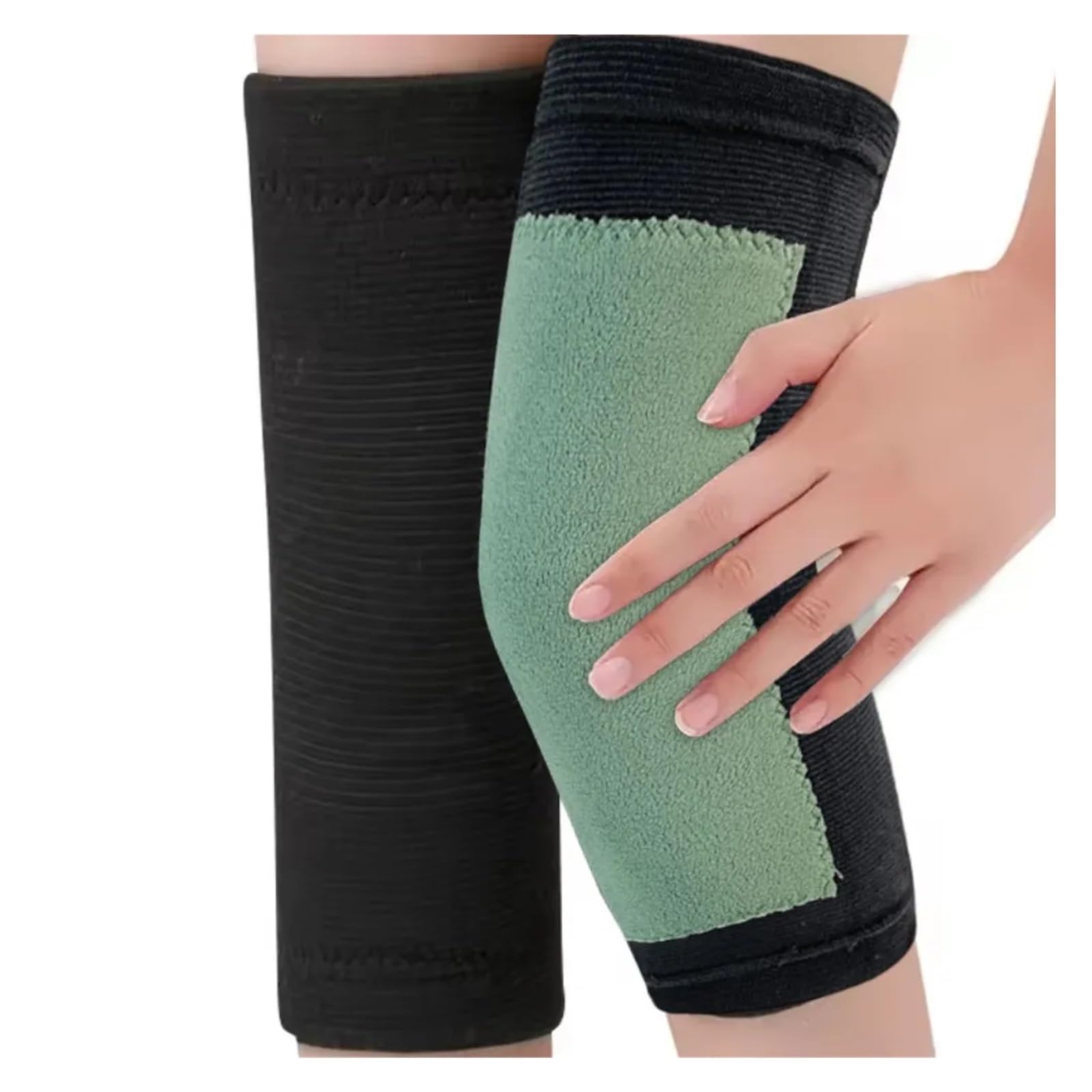 MRKU Genouillères de Sport antidérapantes et chauffantes pour Adultes âgés, Protection des Jambes en Hiver à l'intérieur (1 Paire).