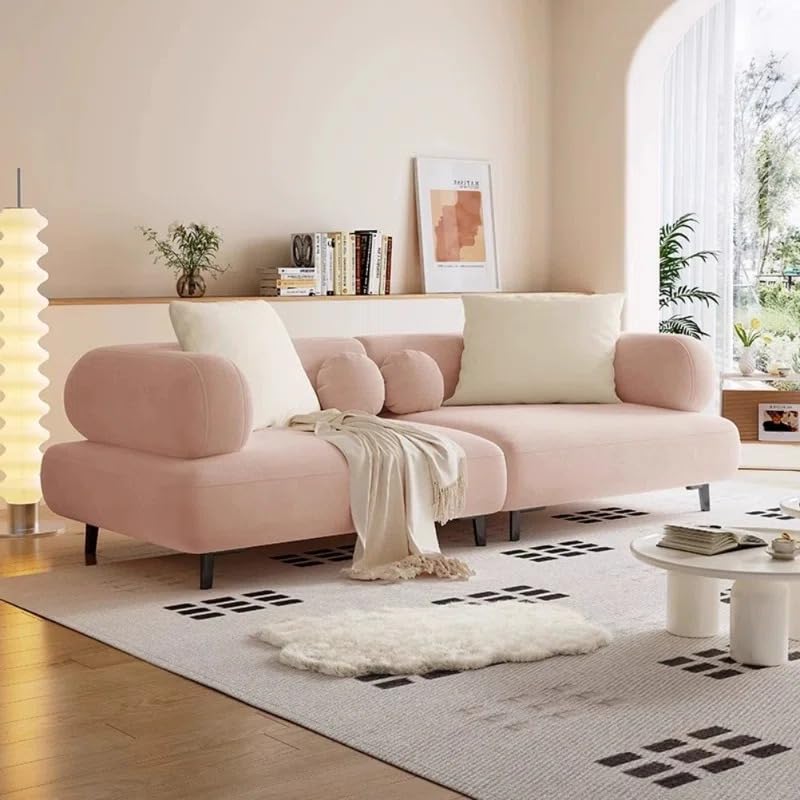 Image of LEGACY OF COMFORT Style Creative 3-Seater Sofa - Modern Elegance for Your Living Room (Baby Pink)