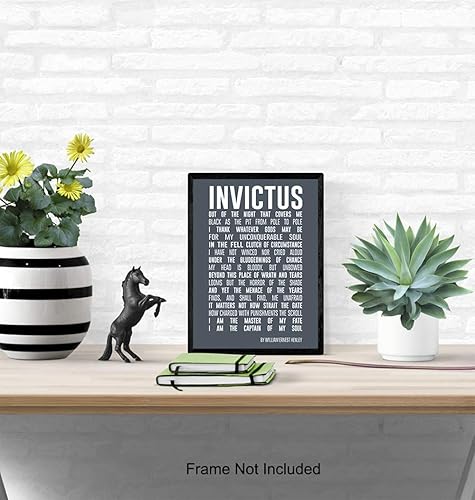 Miniatura 4 de Invictus Poem Quote Wall Art Print - Motivational Inspirational Home Decor for Bedroom, Den, Office, Classroom or Dorm Room - Makes a Great Gift for