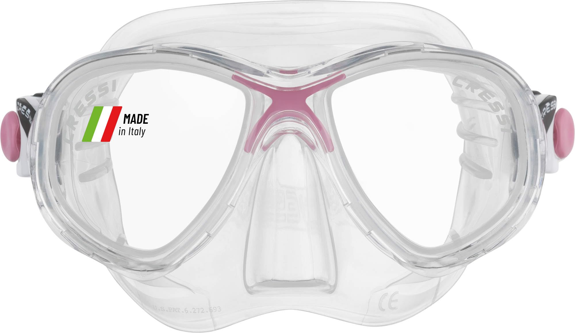 Cressi Kids Marea Jr Scuba Diving and Snorkeling Junior Mask - Transparent/Pink