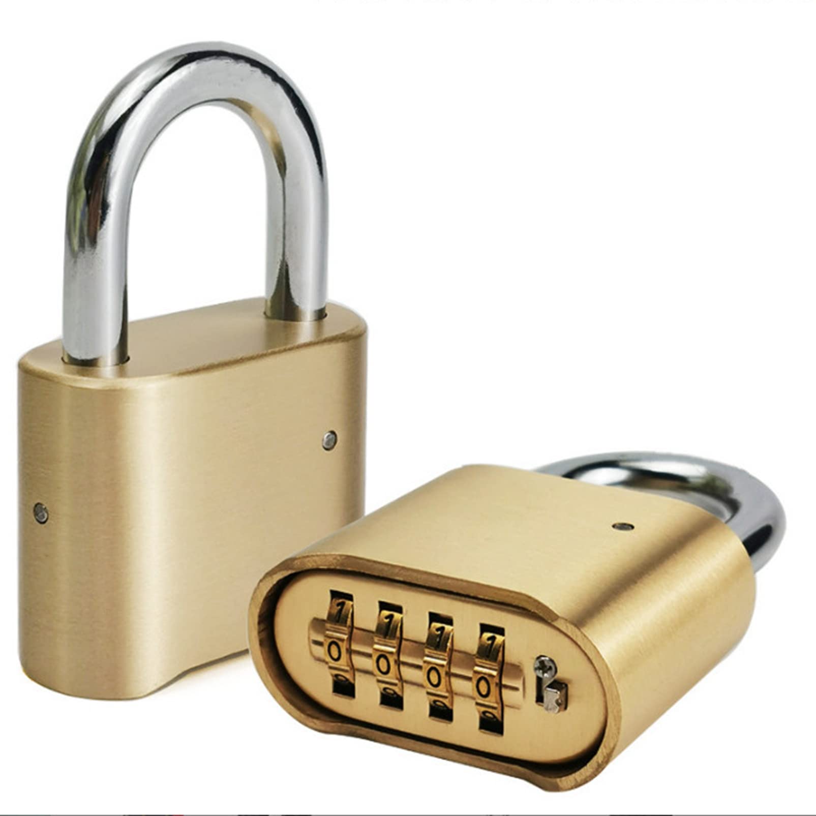 XINL 4 Digit Combination Lock, Upgrade Gate Number Lock, Indoor Outdoor Waterproof Padlock for Gate, Fence, Gym Locker, Sports Locker, 1.1" Shackle Outdoor Lock, Keyless, Easy to Set Your Own Combo