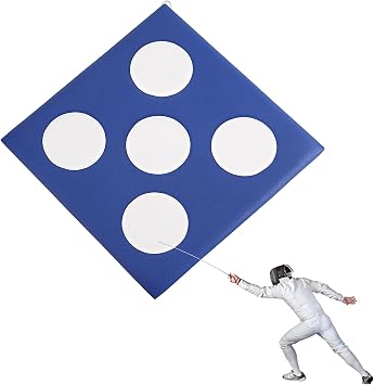 PU Leather Wall-Mounted Fencing Target, Square Fencing Train with Bullseye Reinforced Strike Zones for Saber Foil and Epee, Practice Skill Improvement Equipment for Clubs Home Training