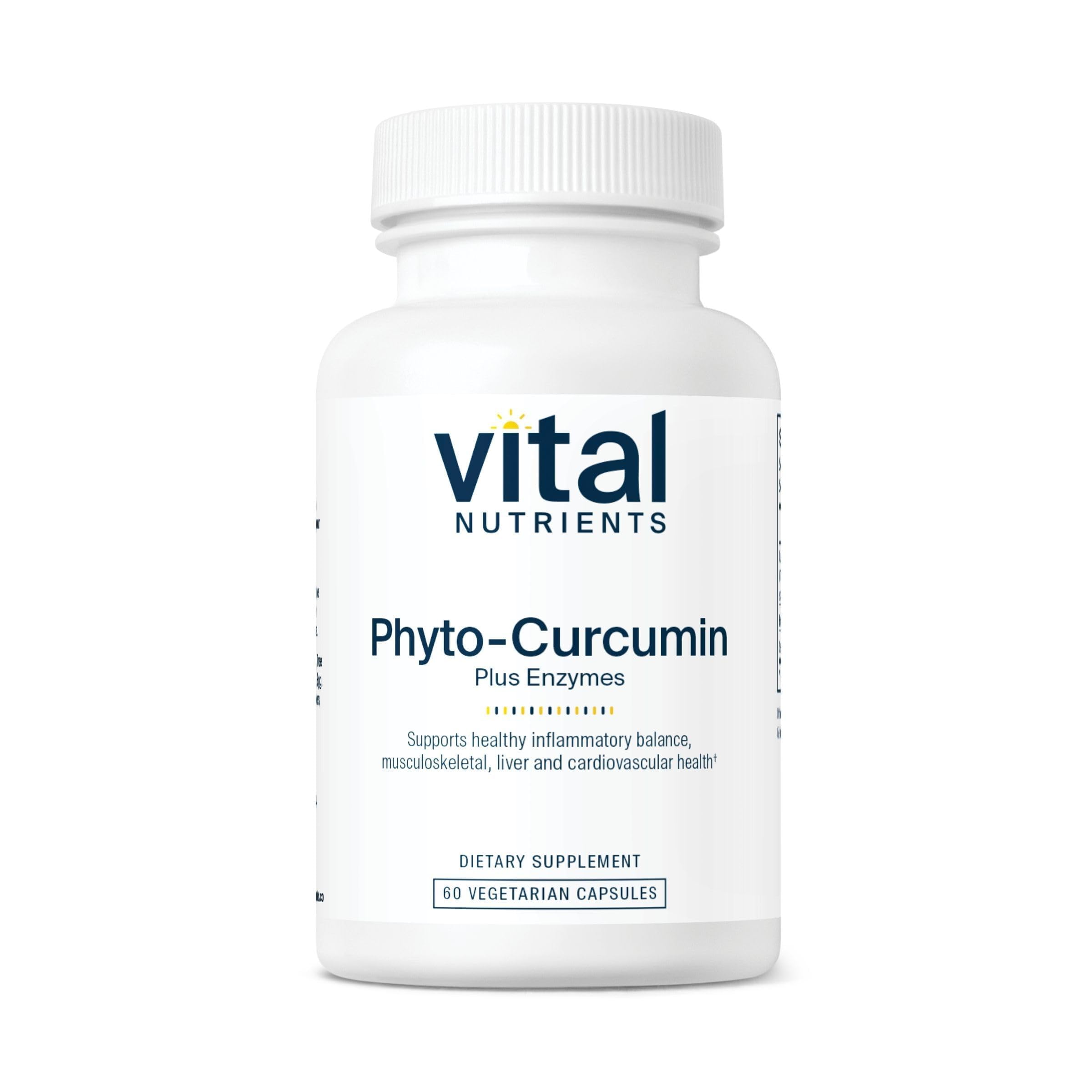 Vital Nutrients Phyto-Curcumin Plus Enzymes - Curcumin Supplements with Phytosome Extract - Support for Muscle, Bone, Liver, and Heart Health* - Gluten, Dairy, Soy Free - 60 Capsules