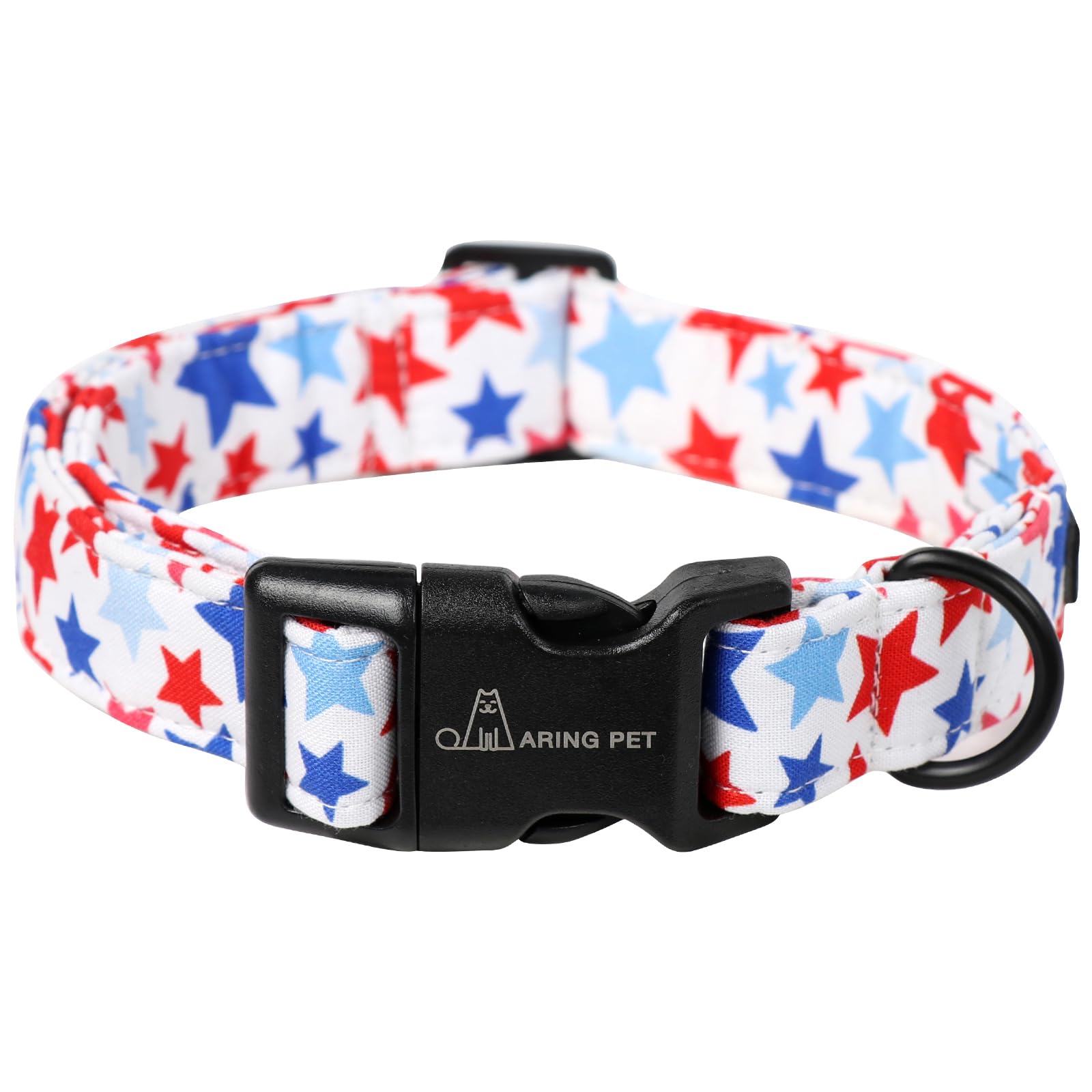 Collier chien réglable en coton ARING PET avec boucle rapide anti-irritation
