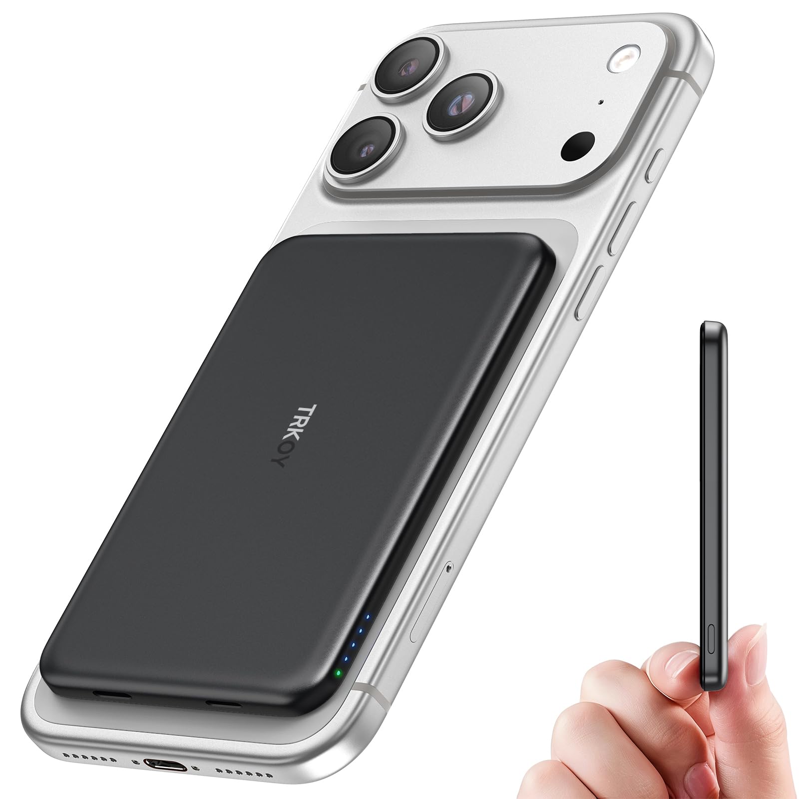 for Magsafe Power Bank, 5000mAh Ultra-Slim Wireless Portable Charger,Magnetic Power Bank Fast Charging with USB-C Charging,Portable Phone Charger Battery Pack Compatible with iPhone 17/16/15/14/13/12 — view 8