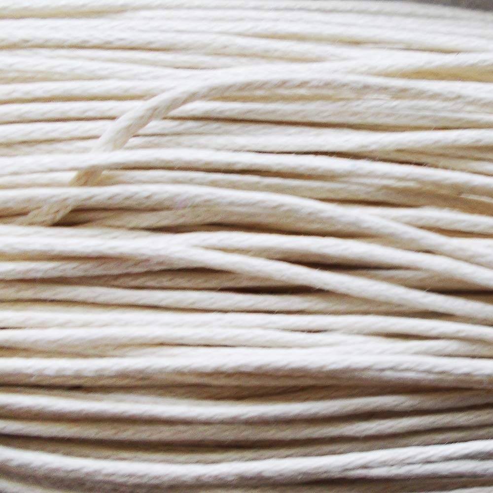 Mart-Mon Beige 1Mm Waxed Cord Cotton 15M - Bracelets, Necklaces, Jewellery Thread, Shamballa Macrame (#3 Ivory)