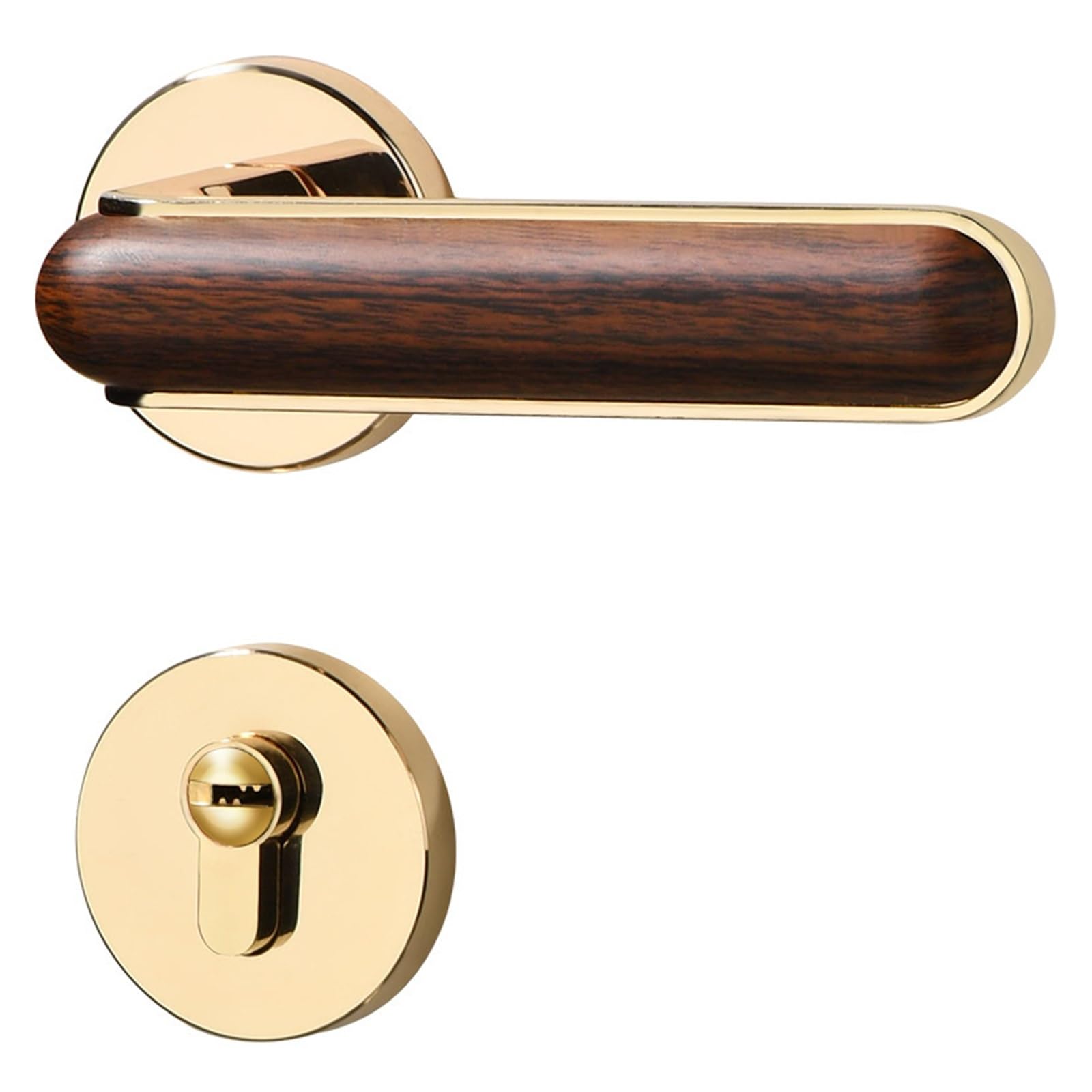 NYRXRYTCA Chinese Door Lock Indoor Bedroom Door Lock Solid Wood Door Lock Household Bronze Split Lock Silent Door Handle