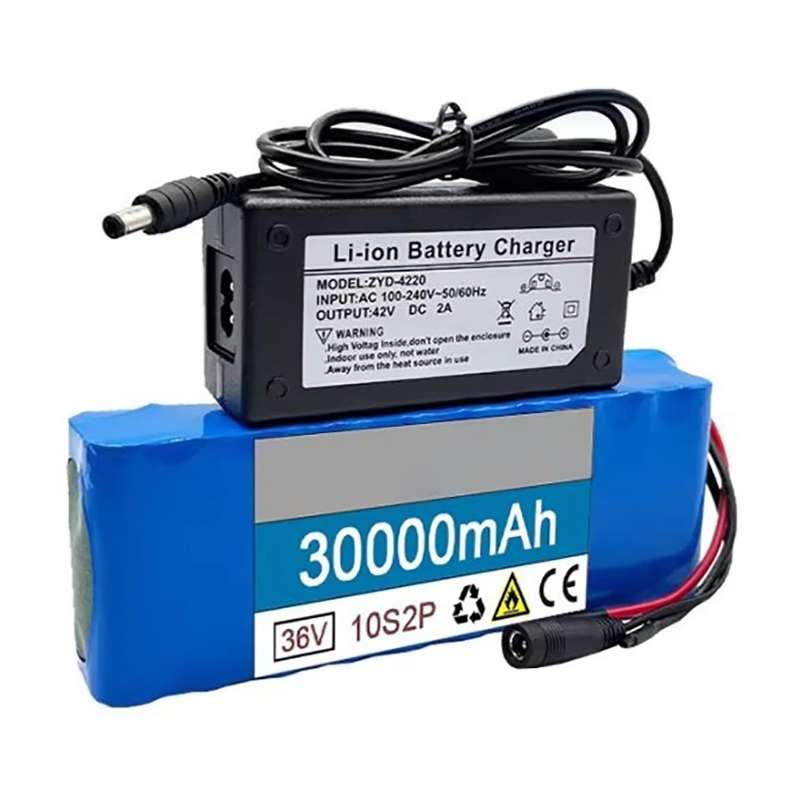 Akumulator litowo-jonowy 36 V 30 Ah do rowerów elektrycznych, akumulator 36 V z ładowarką i BMS, kompatybilny z skuterami elektrycznymi i gokartem.