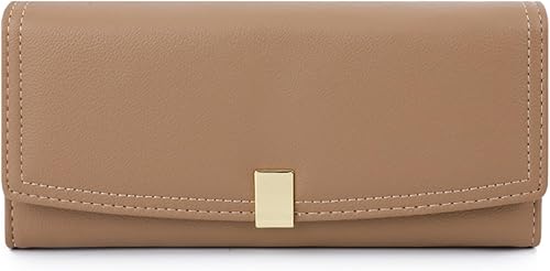 LEEXTON Cartera de mujer de cuero de gran capacidad, monedero largo grande para 