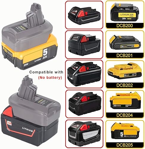 Miniatura 5 de Adaptador V6 V7 V8 para Milwaukee M18 18V/Dewalt 20V batería de iones de litio convertida a Dyson V6 V7 V8 Series Aspiradora Animal Absolute Fluffy