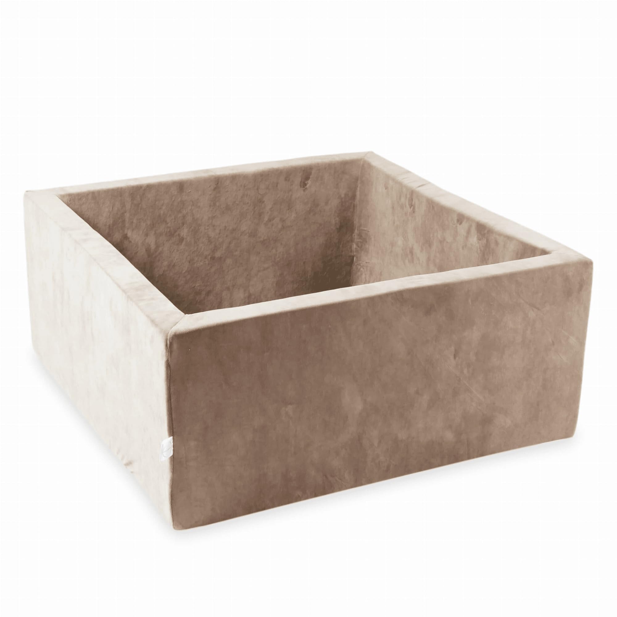 Mimii Suchy Basen z pianki bez piłek 110x110x40 cm - Kwadratowy aksamitnie miękki basen dla dzieci - Bezpieczna zabawa dla dziewczynek i chłopców - Kolor ciemny beż