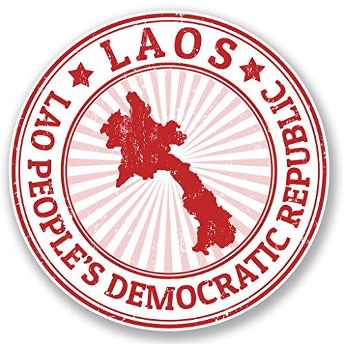 2 x 10cm/100 mm Laos Vinile adesivo STICKER