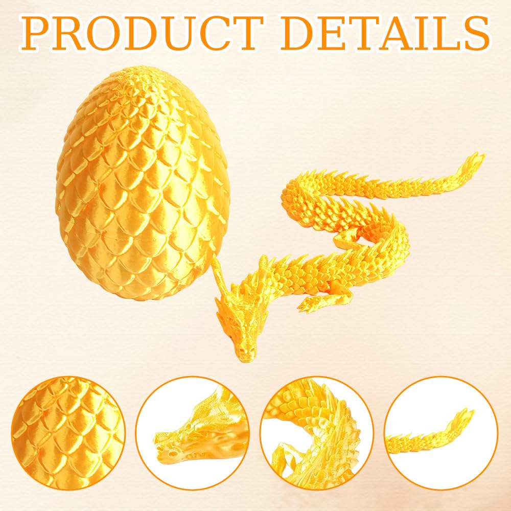 BRTNUP Easter 3D Printed Dragon Egg with Dragon Inside - Image 3