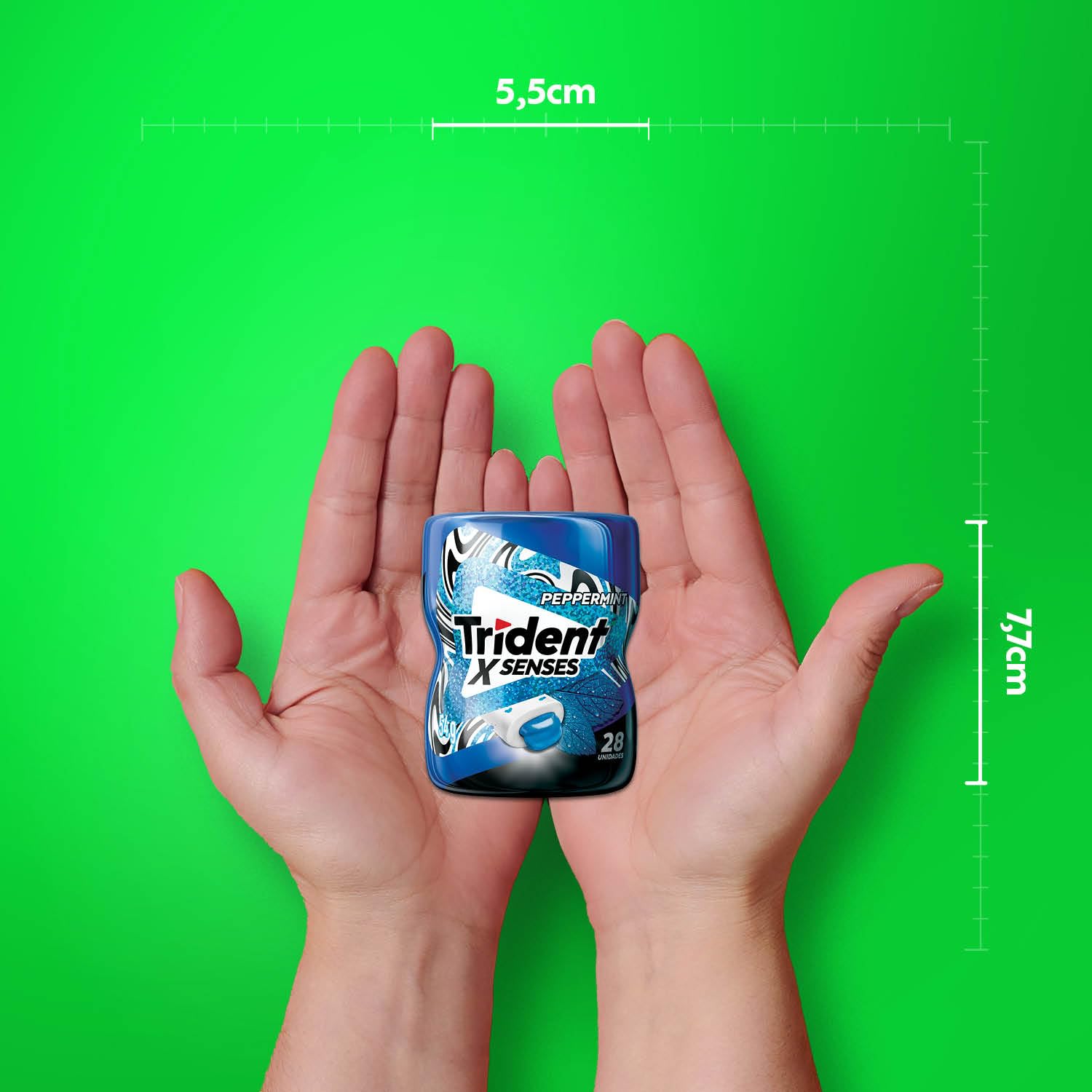 Trident, Goma de mascar XSenses Peppermint Hortelã Garrafa 54g 0