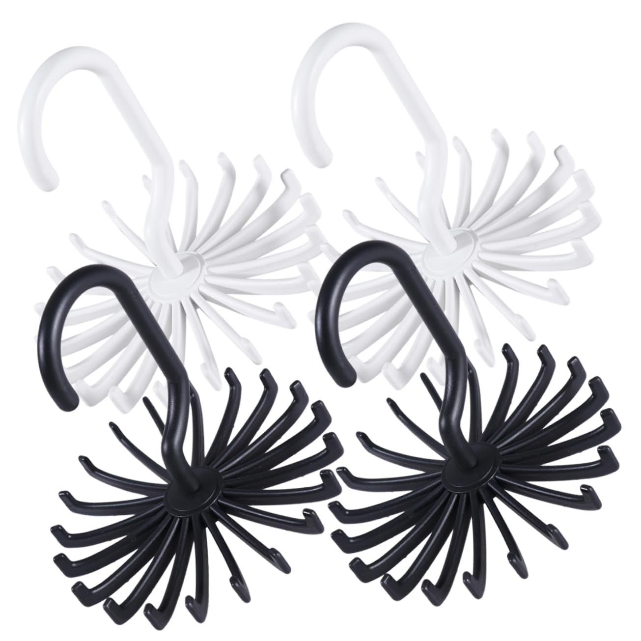 Happyyami 2pcs Necktie Hook Rack Claw Rotary Tie Organizer for Closet Versatile Belt and Tie Storage Easy to Install Lightweight Design Home Essential
