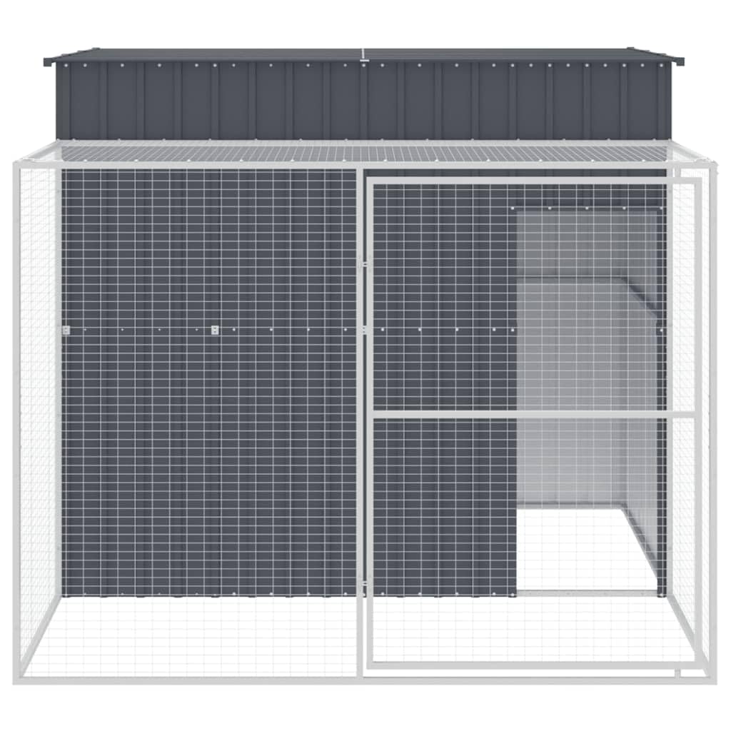 vidaXL Niche pour Chien avec Cour Anthracite 214x253x181 cm, Cage pour Chien, abri pour Chien, Maison pour Animaux, Cages pour Chien, Cour pour Chien