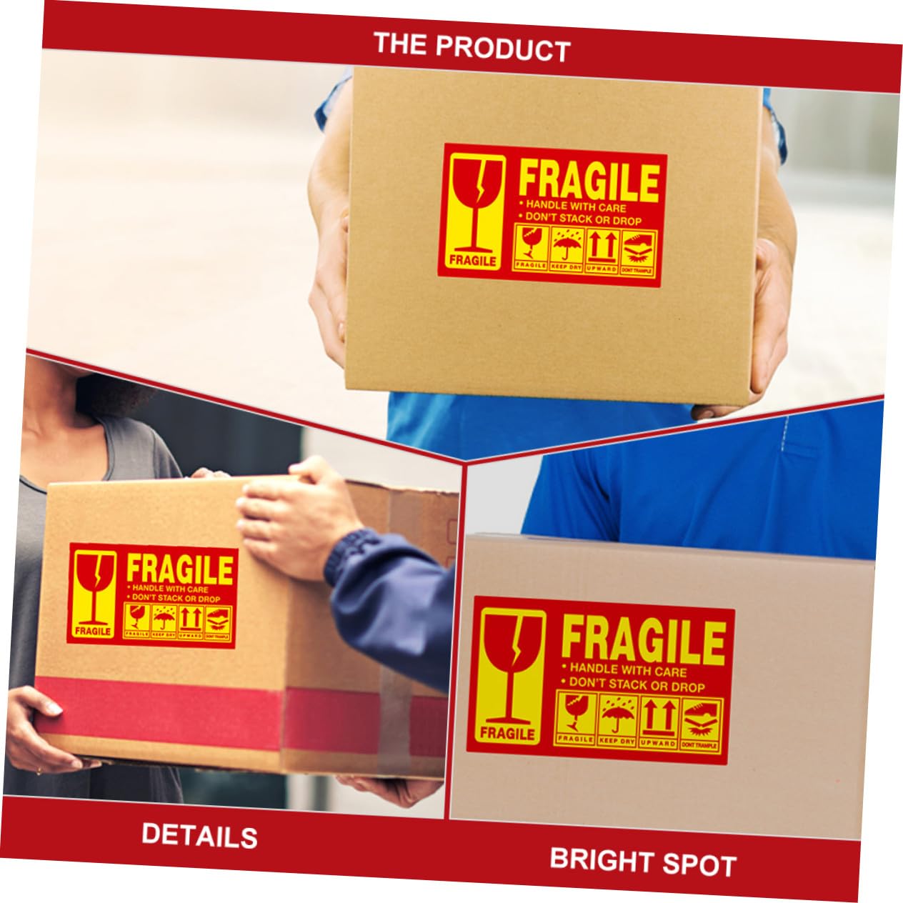 POPETPOP Etichette Adesive Fragile Per Imballaggio Spedizione e Trasloco Adesivi Di Avvertenza Per Spedizione e Imballaggio Adesivo Di Fragile