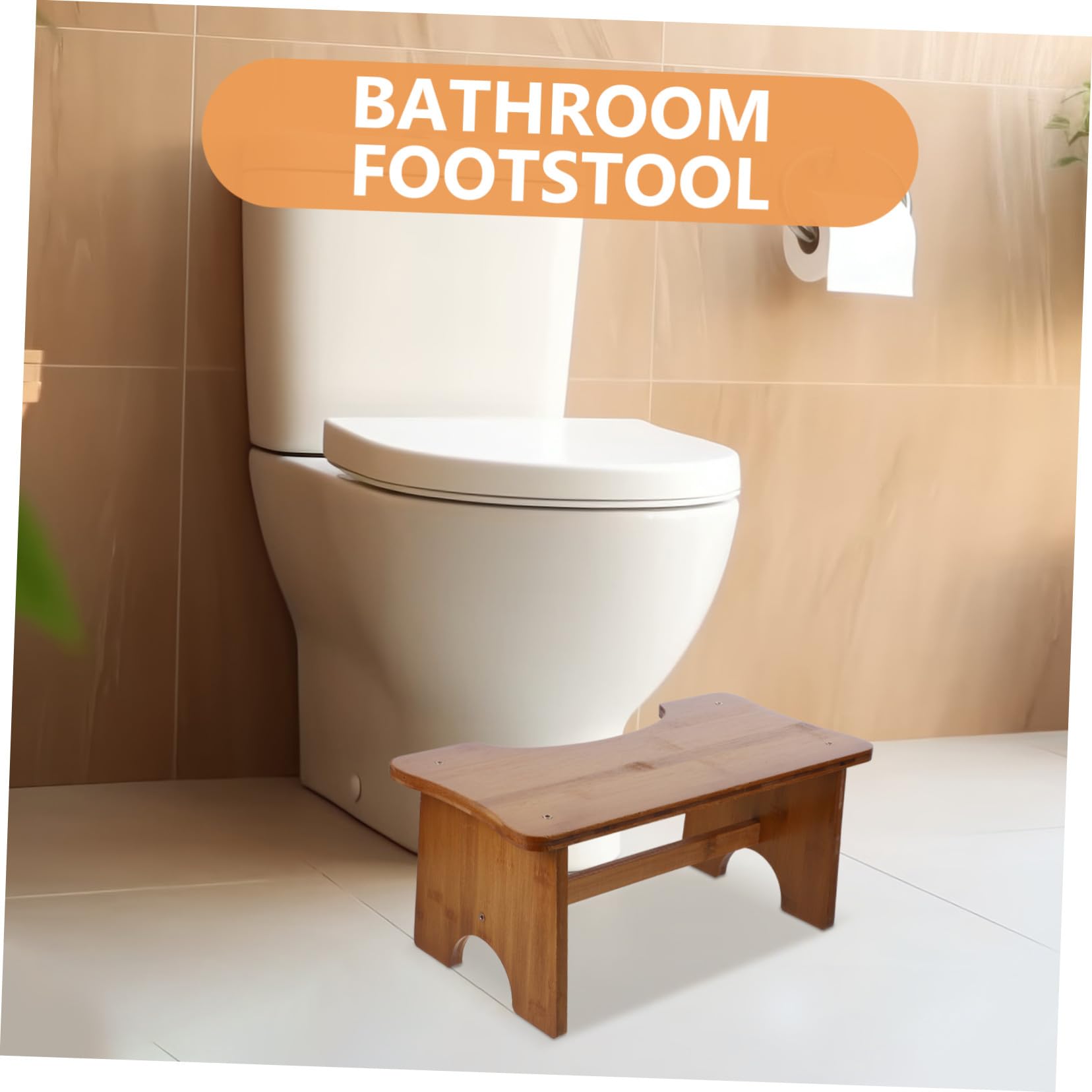 Taburete de Baño de Madera para Inodoro Infantil, Antideslizante