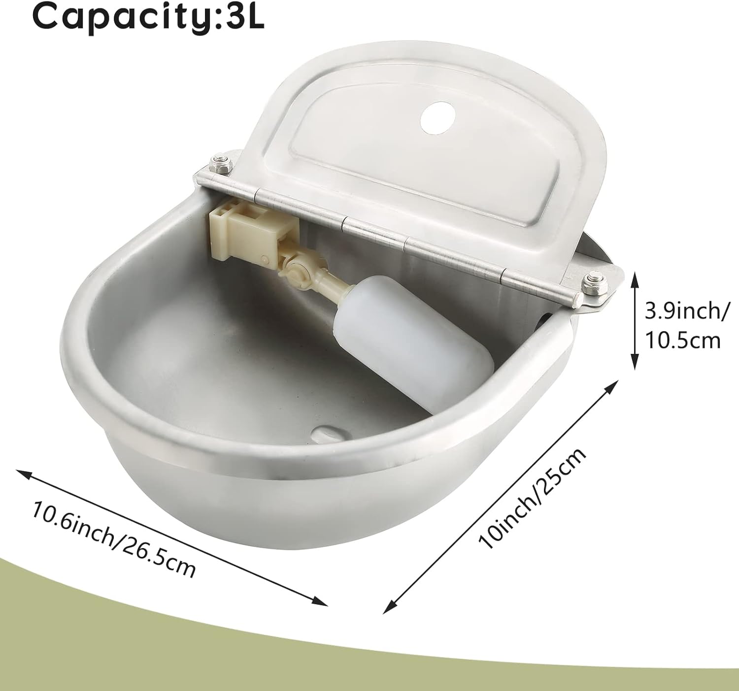 NATGAI Automatic 304 Stainless Steel Waterer Bowl, Automatic Cow Drinking Water Bowl with Float Valve Water Trough Farm Grade for Horse Cattle Goat Sheep Dog (Without Drainage Hole) thumbnail