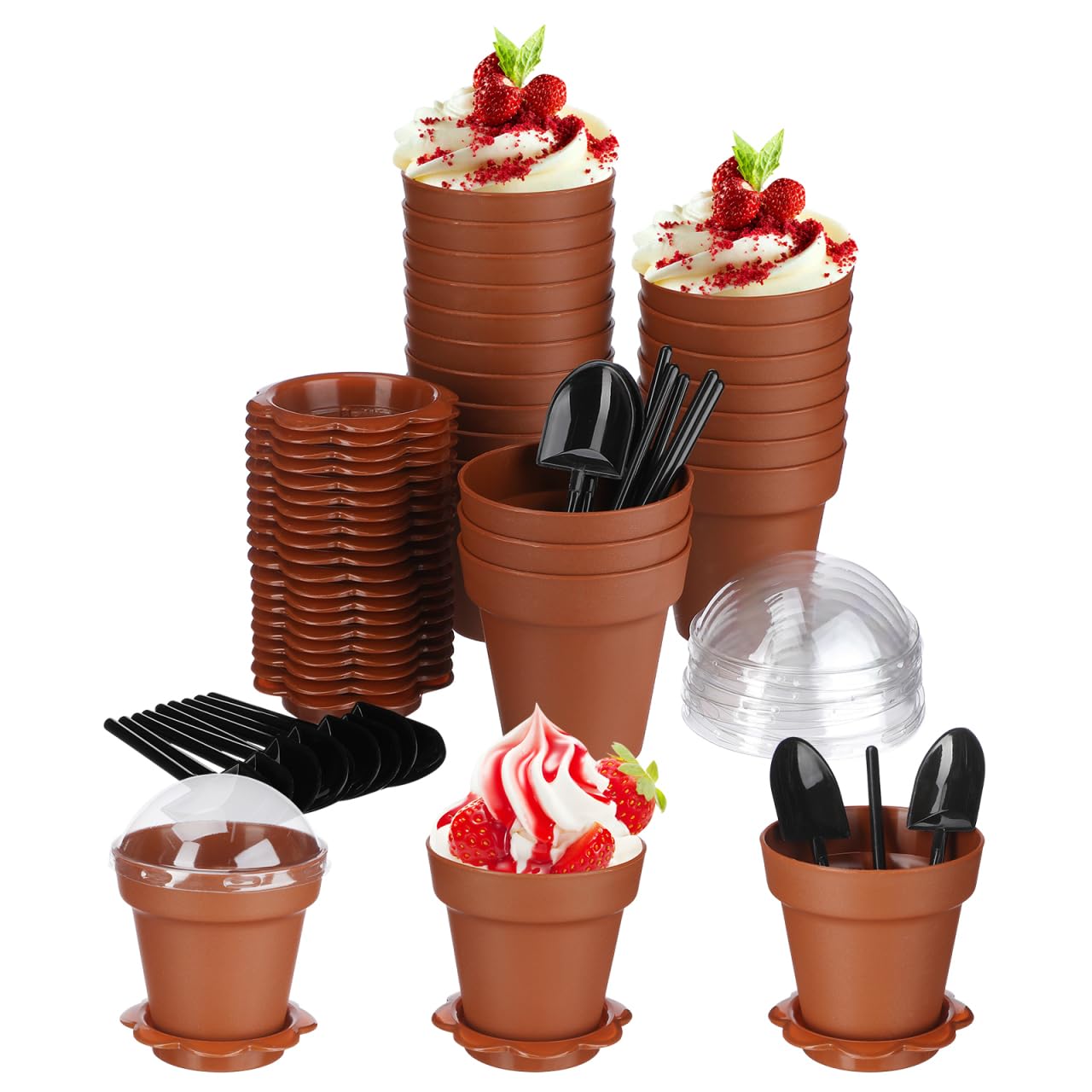 Pot à dessert individuel en plastique Gatuida pour éviter les renversements de crèmes glacées
