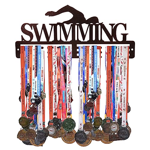SEHAZ ARTWORKS Medal Hanger Display | Medal Holder | Medal Display | Medal Display Hanger Swimming Brown