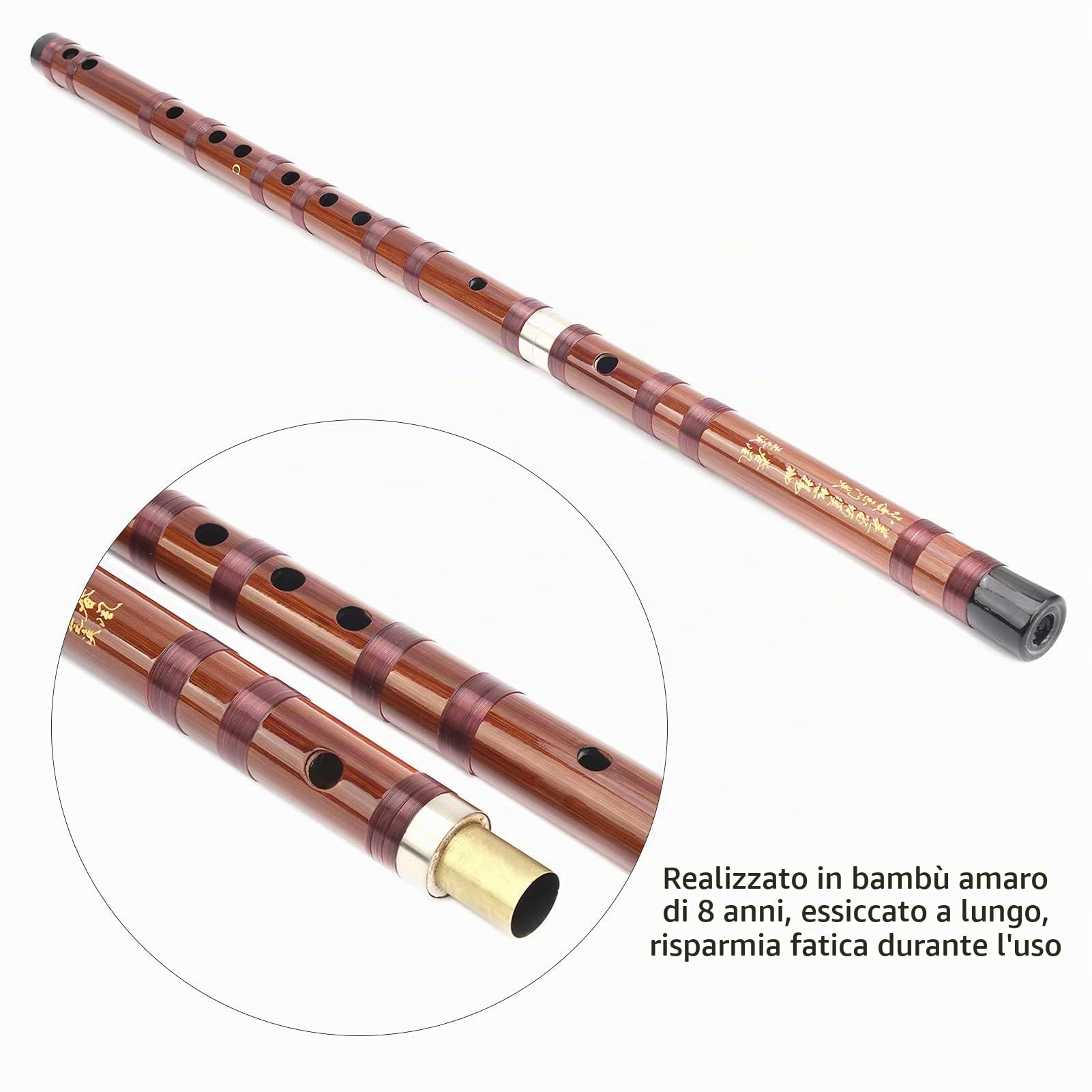 Flauto di Bambù, Adatto a Principianti e Musicisti, Strumento Tradizionale Cinese con Scatola di Conservazione per Apprendimento Musicale e Ricerca Artistica