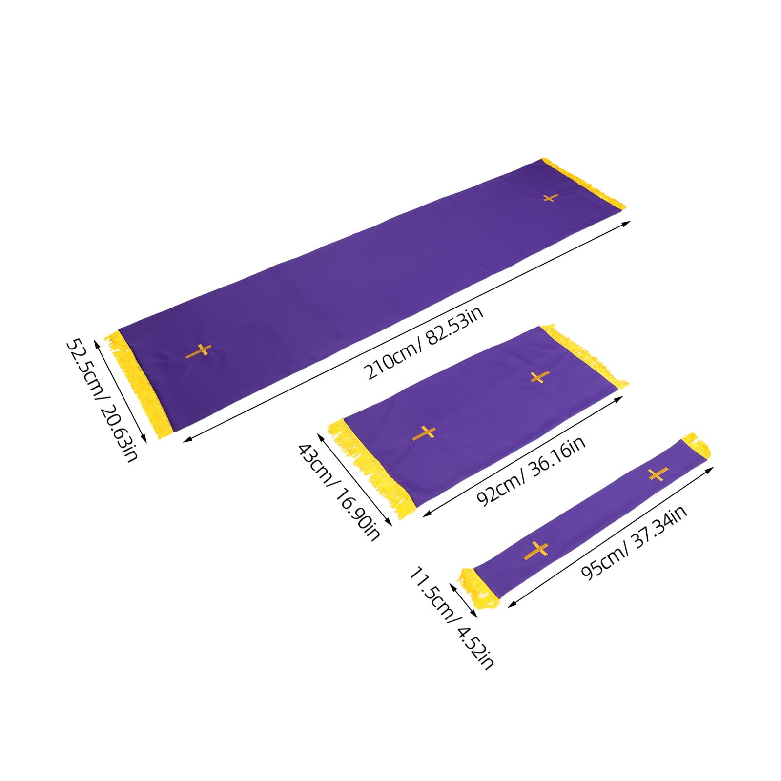 Ipetboom Set di paramenti per pastori per chiesa protestante, pulpito reversibile e tovaglia, forniture per il clero per servizi di culto, funerali o matrimoni, verde viola