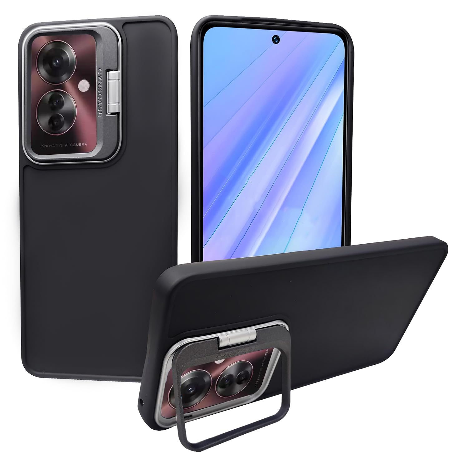A rtistque Silicone Back Cover Case for Oppo F25 Pro 5G with Camera Stand | Shockproof TPU Protective Design | Slim Fit | Ultra Matte - Black (B0D4546JRW) Amazon Price History, Amazon Price Tracker