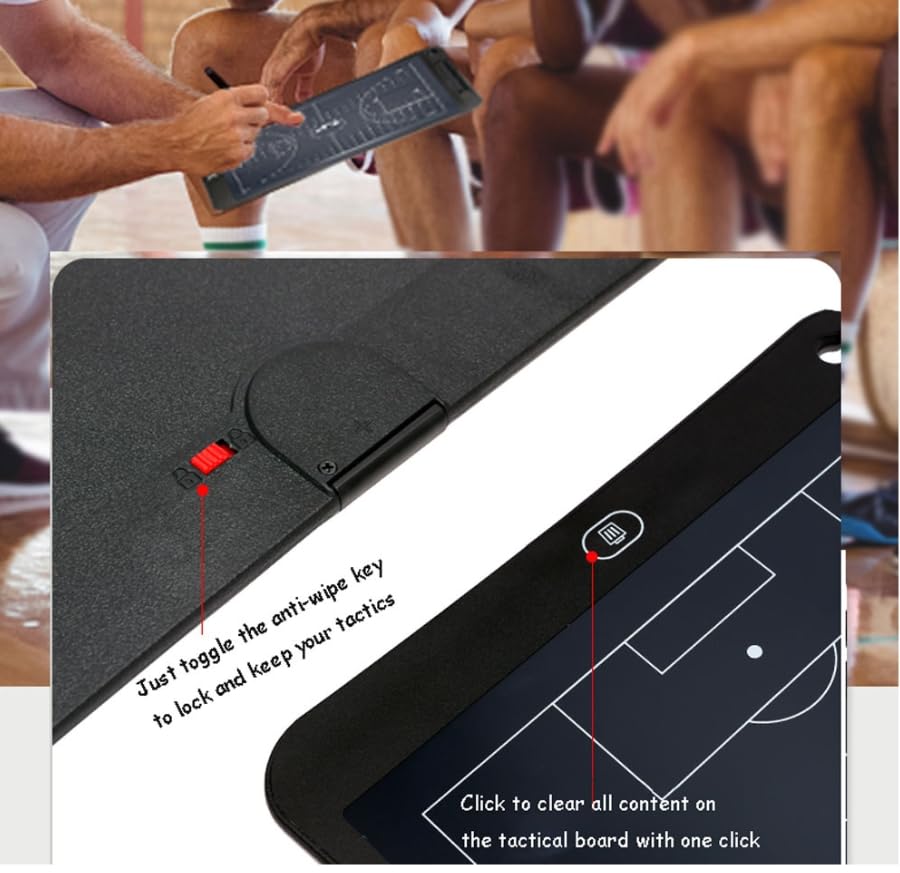 Tablica taktyki piłkarskiej, Elektroniczna tablica treningowa do koszykówki/piłki nożnej, sprzęt pomocniczy do treningu, taktyczny tablet do rysowania, prezenty, 15 cali(Basketball)