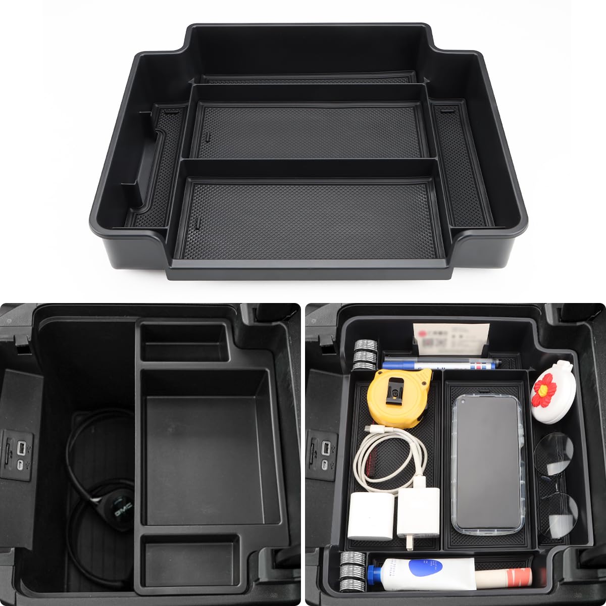 Photo 1 of MARCHFA Center Console Organizer Tray Compatible for 2021 2022 2023 Chevy Suburban Tahoe Accessories Armrest Tray Organizer for 2021 2022 2023 GMC Yukon Insert Secondary Storage Box
