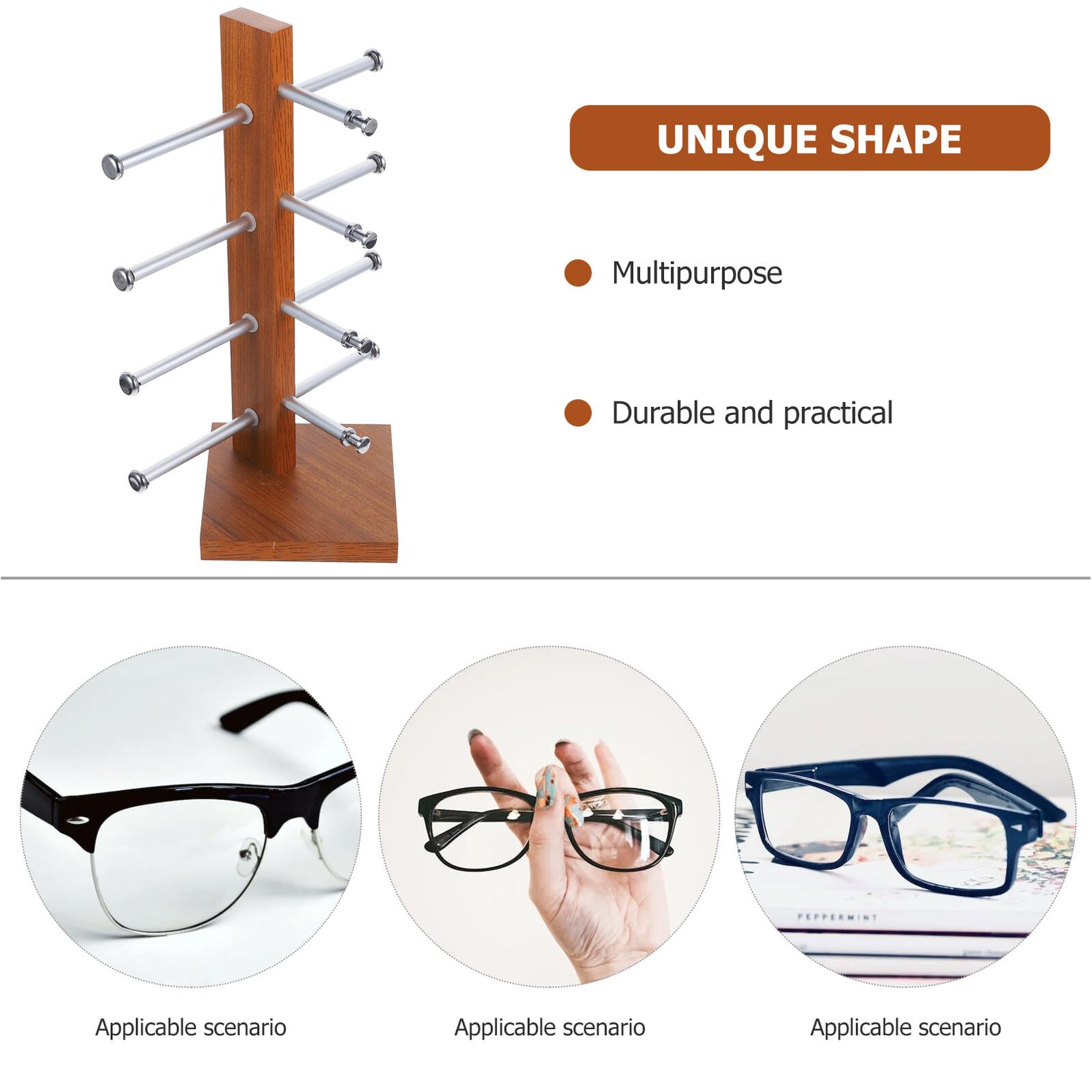 Healeved Stand per Occhiali Vintage in Legno e Lega di Alluminio